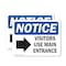 Signmission Visitors Use Main Entrance Right Sign, Vinyl Decal, 10in W x 7in L, 2PK OS-2PACK-NS-D-710-L-18884 - alternate 1